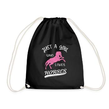 Horse Lover - Drawstring Bag - black - Front