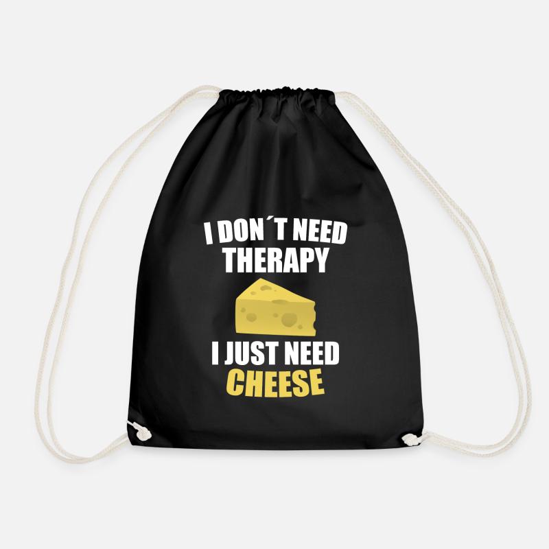 cheese - Drawstring Bag - black