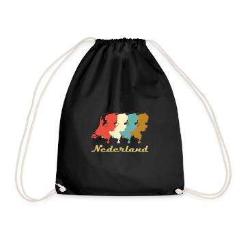Nederland Netherlands gift - Drawstring Bag - black - Front