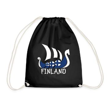 Finland Scandinavia National National Colours Gesche - Drawstring Bag - black - Front