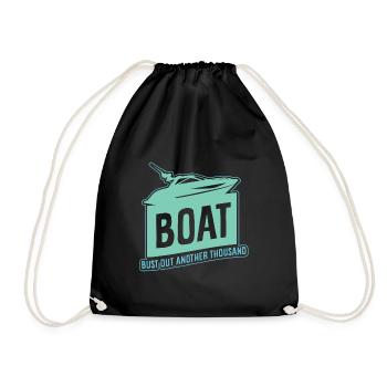 Sportboot Yacht Motorboot Segelboot Geschenk - Turnbeutel - Schwarz - Vorne