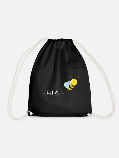 Let it bee Geschenk - Turnbeutel - Schwarz