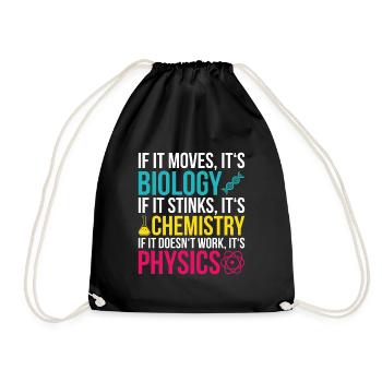 Biology Physics Chemistry Student Gift - Drawstring Bag - black - Front