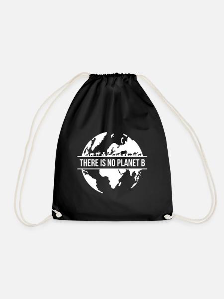 Nature lovers Environmental protection Planet B gift - Drawstring Bag - black