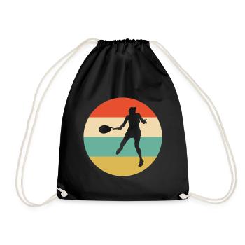 Cadeau de silhouette de joueur de tennis tennis - Sac de sport léger - noir - Devant