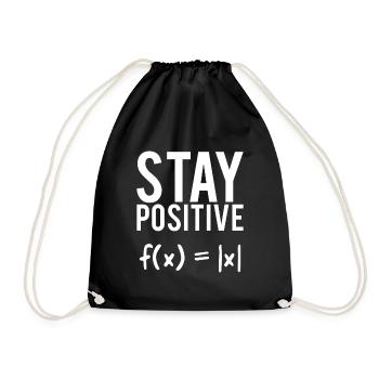 Positives denken Mathematik Spruch Geschenk - Turnbeutel - Schwarz - Vorne