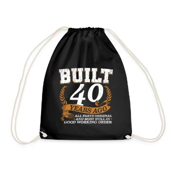 40th Birthday Gift Gift Idea Party - Drawstring Bag - black - Front