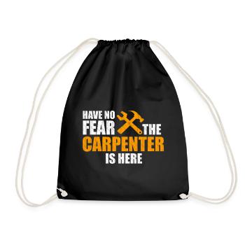 Carpenter afraid - Drawstring Bag - black - Front