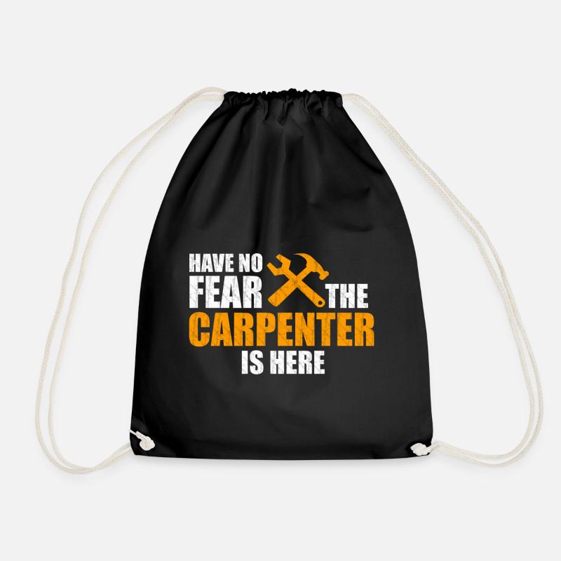 Carpenter afraid - Drawstring Bag - black