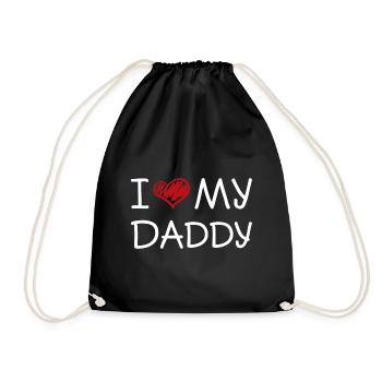 J'aime mon cadeau de fête des pères papa - Sac de sport léger - noir - Devant
