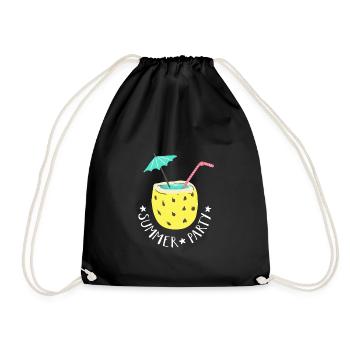 Summer party holiday design cocktail gift - Drawstring Bag - black - Front