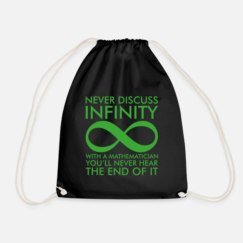 Infinity Symbol Mathematics Saying Gift - Drawstring Bag - black