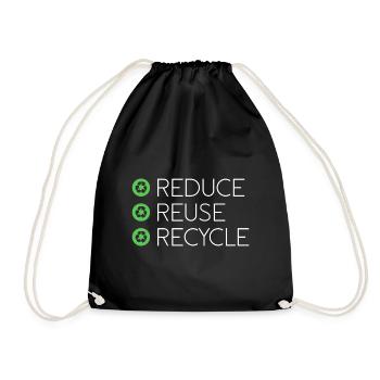 Recycle réduit environnement planète Terre cadeau - Sac de sport léger - noir - Devant