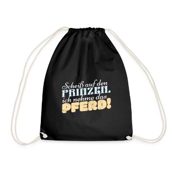 Lustige Reitersprüche Für Reiter Und Pferde Fans - Turnbeutel - Schwarz - Vorne