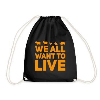 Bien-être animal Végétalien Végétal - Sac de sport léger - noir - Devant
