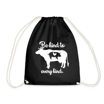 Be kind to every kind of vegan gift - Drawstring Bag - black - Front