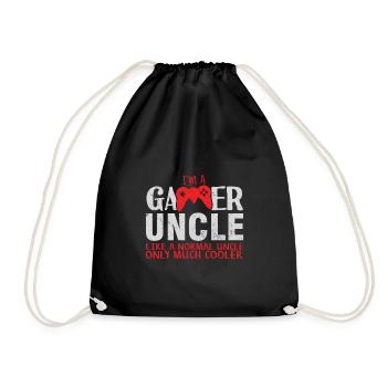 Gamer Uncle - Cooler Zocker Onkel - Fun Funcle - Turnbeutel - Schwarz - Vorne