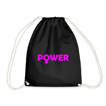 Power Feminism Geschenk - Turnbeutel - Schwarz - Vorne