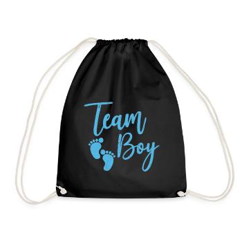 Team Boy Baby Geschenk - Turnbeutel - Schwarz - Vorne