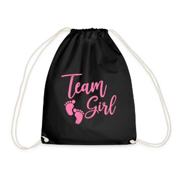Team Girl Baby Gift - Drawstring Bag - black - Front