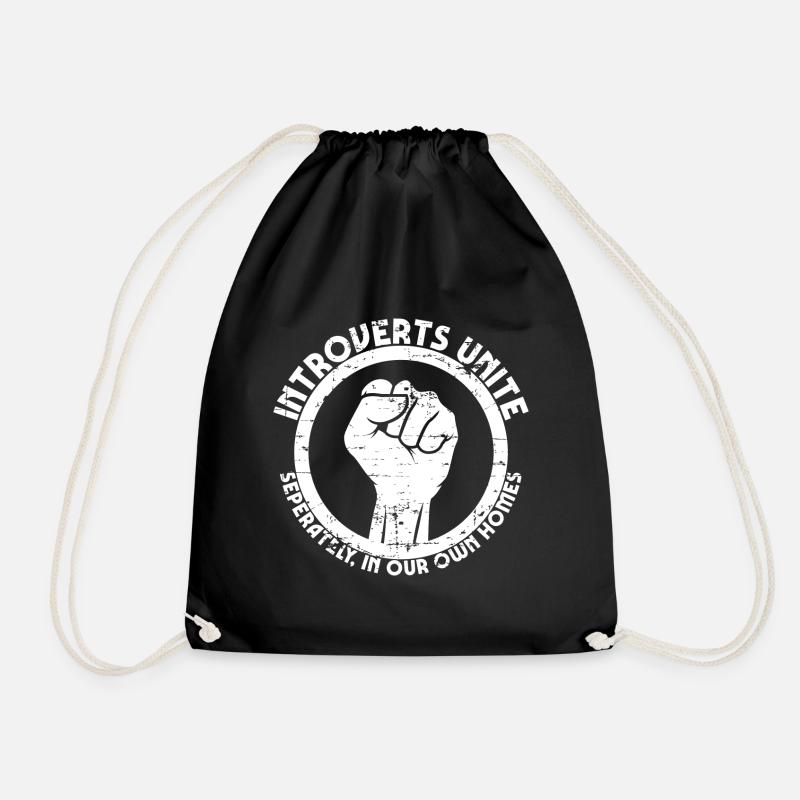 Introverts Unite Introvert Geschenk - Turnbeutel - Schwarz