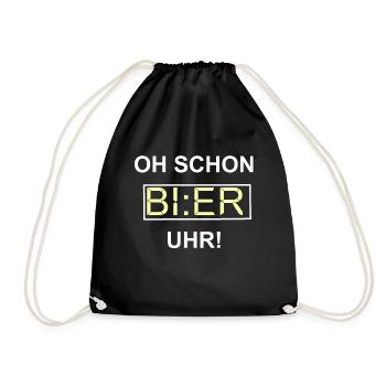 Oh, l'horloge de la bière! - Sac de sport léger - noir - Devant