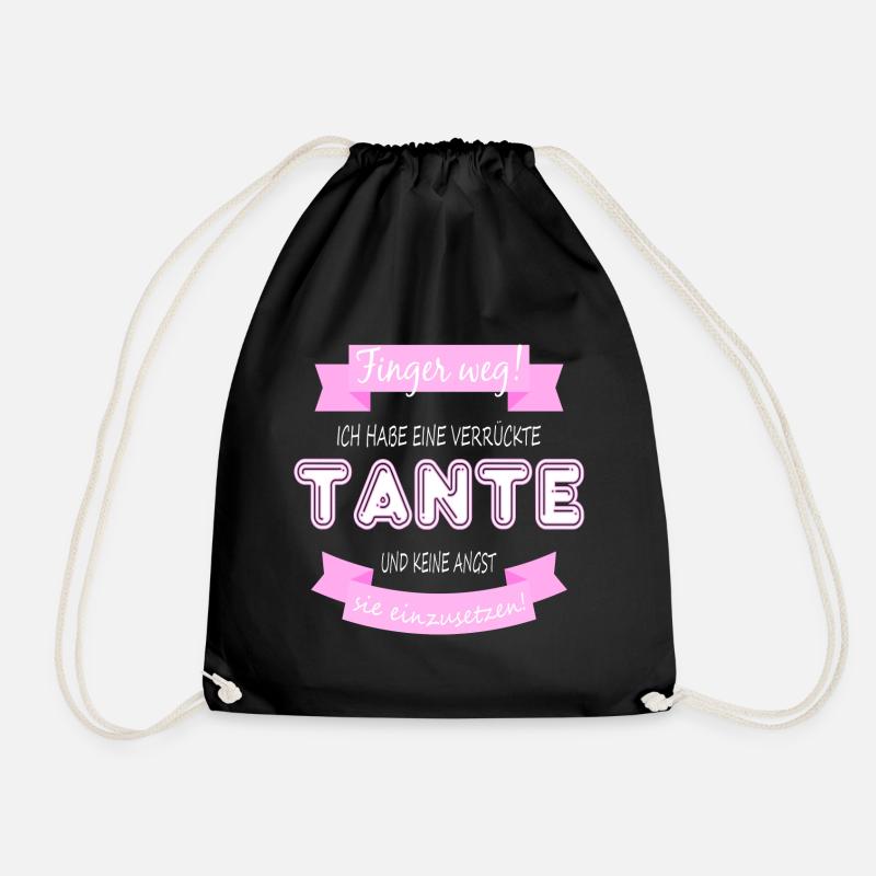 Ich habe eine verrückte Tante - Turnbeutel - Schwarz