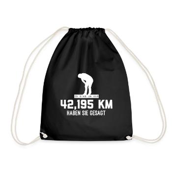 Marathon laufen - Turnbeutel - Schwarz - Vorne