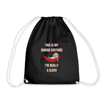 This is My Human Costume I'm Really a Sloth - Drawstring Bag - black - Front