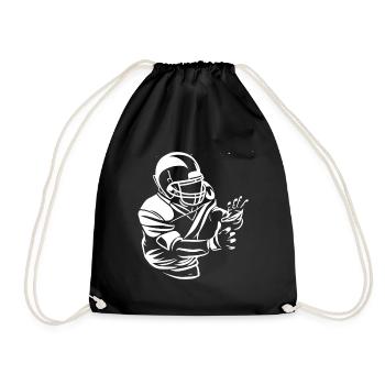 Football Footballspieler American Football - Turnbeutel - Schwarz - Vorne