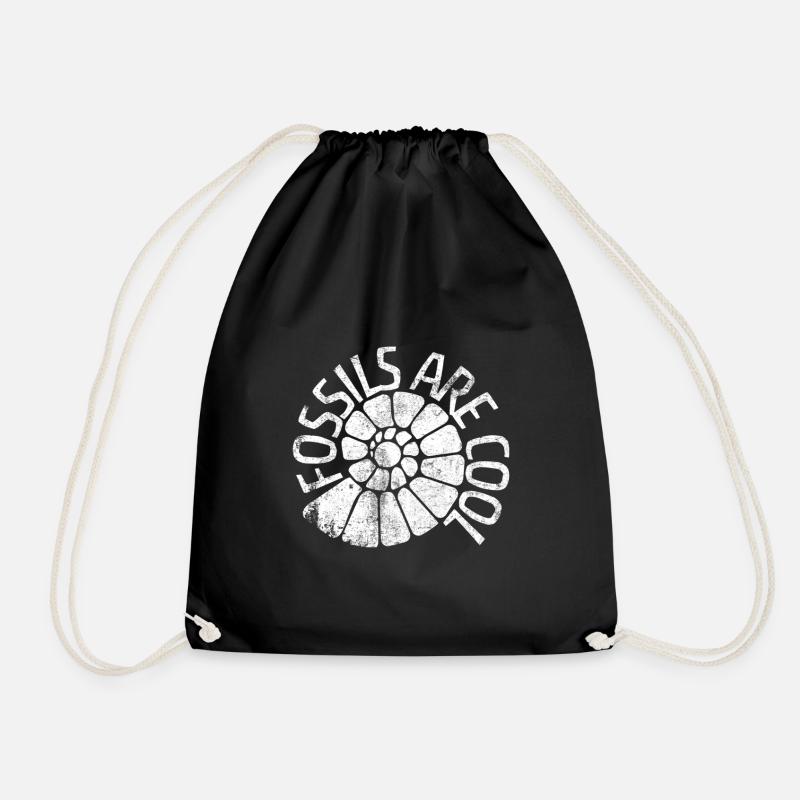 Fossils Are Cool - Drawstring Bag - black