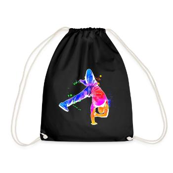 Idée cadeau breakdance - Sac de sport léger - noir - Devant
