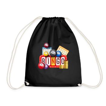 Bingo gift gift idea - Drawstring Bag - black - Front