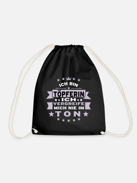 Töpferin Töpfern Geschenk - Turnbeutel - Schwarz