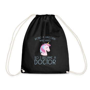 Licorne Phd Doctorate Uni Saying Gift - Sac de sport léger - noir - Devant