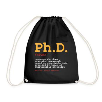 Cadeau de fin d'études doctorant universitaire - Sac de sport léger - noir - Devant
