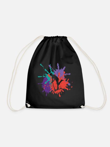Scooter stunt art hobby gift - Drawstring Bag - black
