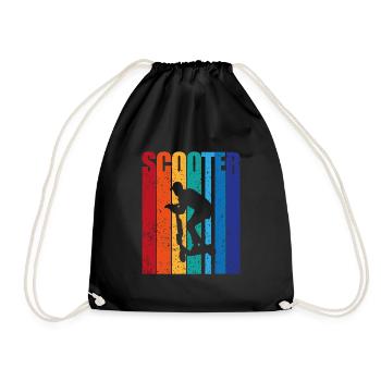Cadeau de loisir vintage scooter à deux roues - Sac de sport léger - noir - Devant