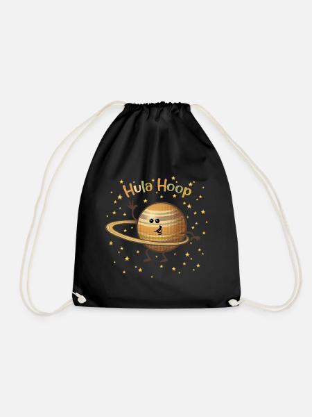 Saturn spielt mit seinen Ringen - Turnbeutel - Schwarz