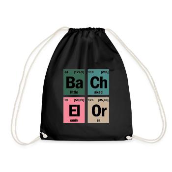Bachelor chemistry periodically student saying - Drawstring Bag - black - Front