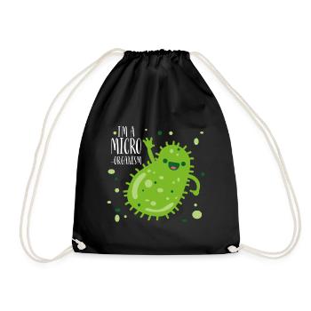 Biologie Zelle Lustig Spruch Geschenk - Turnbeutel - Schwarz - Vorne