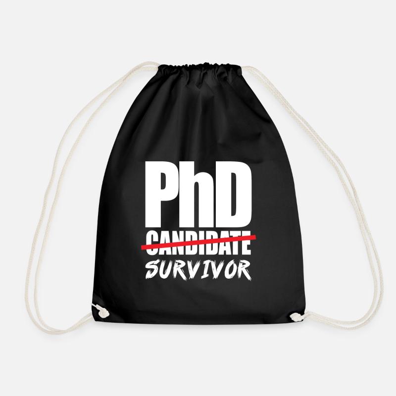 Abschlussgeschenk Phd Uni Spruch - Turnbeutel - Schwarz