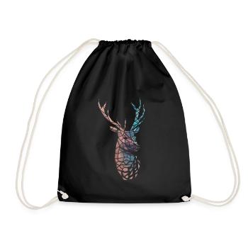 Gradient de cerf low poly - Sac de sport léger - noir - Devant