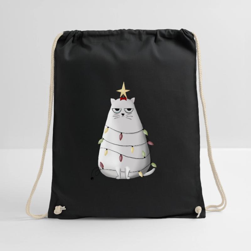 Grumpy christmas cat Turnbeutel