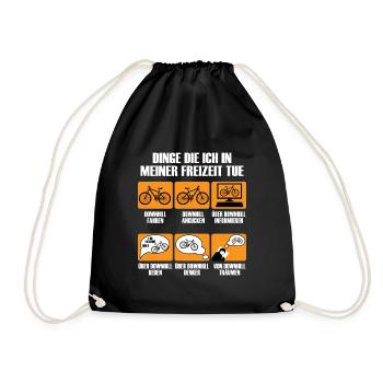 Dinge die ich in meiner freizeit tue Geschenk - Turnbeutel - Schwarz - Vorne