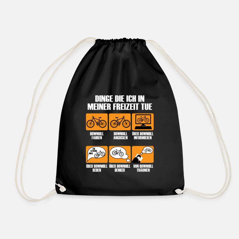 Dinge die ich in meiner freizeit tue Geschenk - Turnbeutel - Schwarz