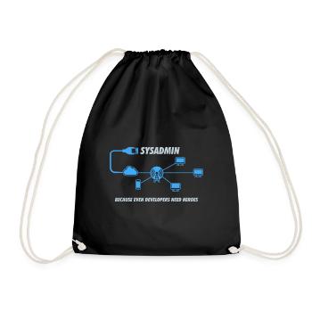 Sysadmin Programming Informatik Geschenk - Turnbeutel - Schwarz - Vorne