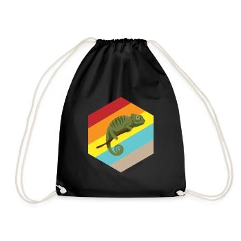 Chameleon saying gift reptile lizard - Drawstring Bag - black - Front