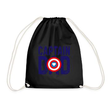 Captain dad gift Father's Day - Drawstring Bag - black - Front
