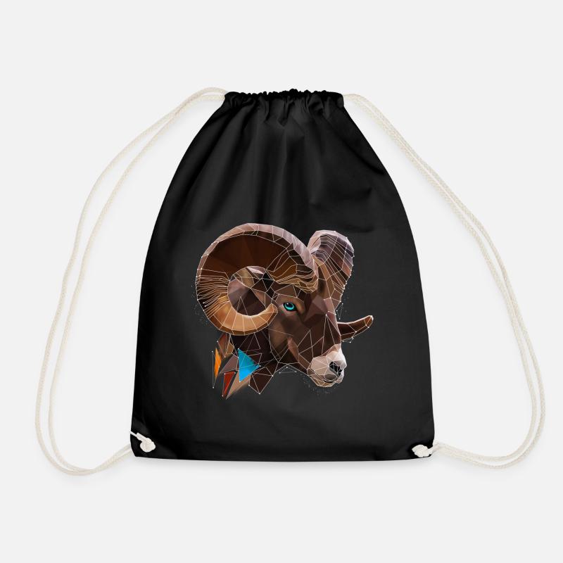 Cool Low Poly Bélier | Signe du zodiaque | Triangle - Sac de sport léger - noir